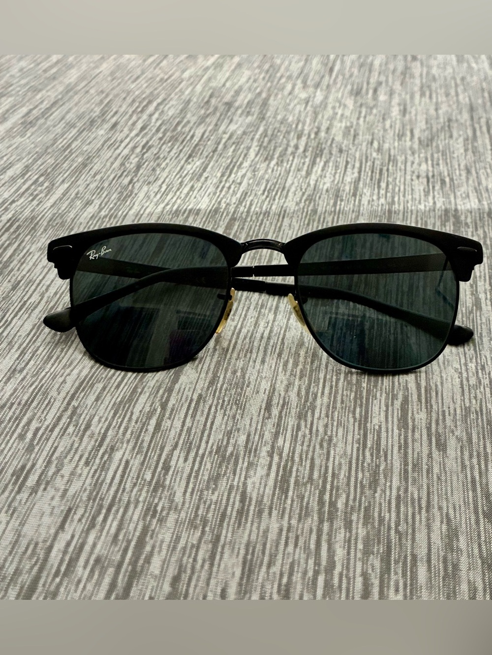 Ray-Ban Clubmaster Black Metal Frame Sunglasses with Dark Lenses